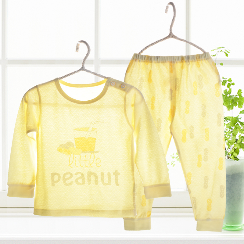 Baby tre bộ sợi đồ lót bó quần áo trẻ em siêu mỏng 1-3 tuổi trẻ em 5 tuổi pajama mùa hè máy lạnh quần áo.