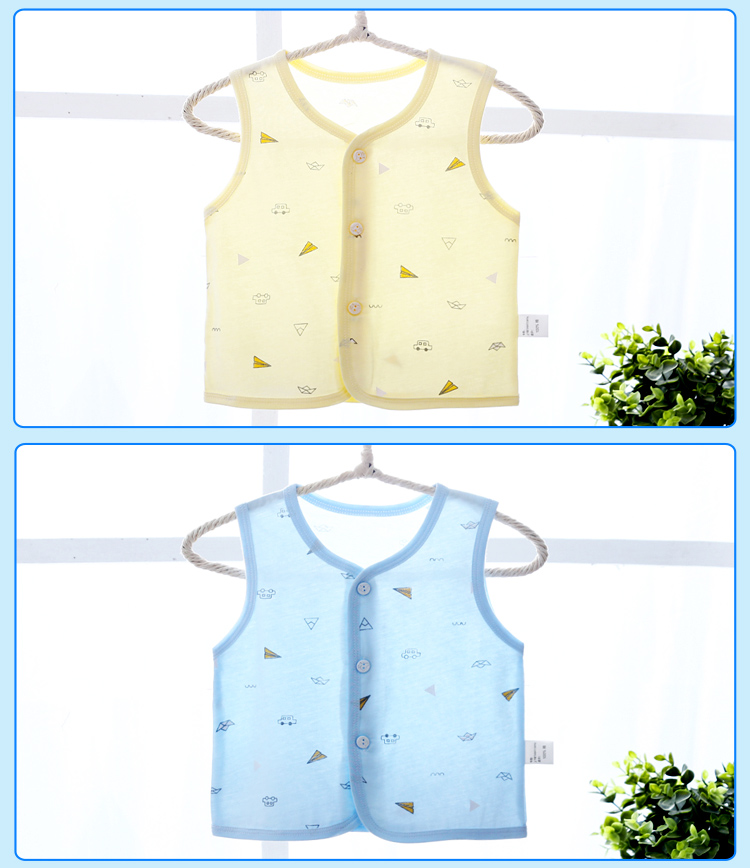 Bé mùa hè cotton siêu mỏng vest mỏng nam giới và phụ nữ bé vest boy cô gái mùa hè áo khoác không tay vest