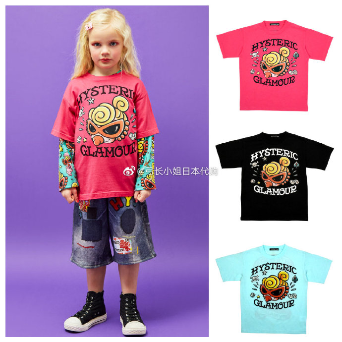 hysteric mini day generation 2202 black ultra-large head doll short sleeve parquet shoulder