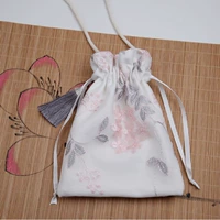 Phong cách cổ xưa thêu Hanfu túi điện thoại di động nữ thêu chéo yếu tố Trung Quốc mùa hè gói tươi in dây rút túi đóng - Túi điện thoại túi đeo chéo mlb