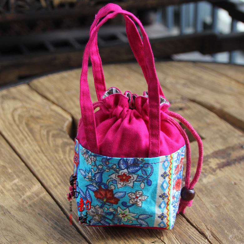 Original Featured Yunnan National Wind Lady Small Wallet Handmade Canvas Mini Zero Wallet Key Cashier Bag