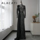 Alacati high-end export Middle East evenindress slim evening dress performance host removable ribbon