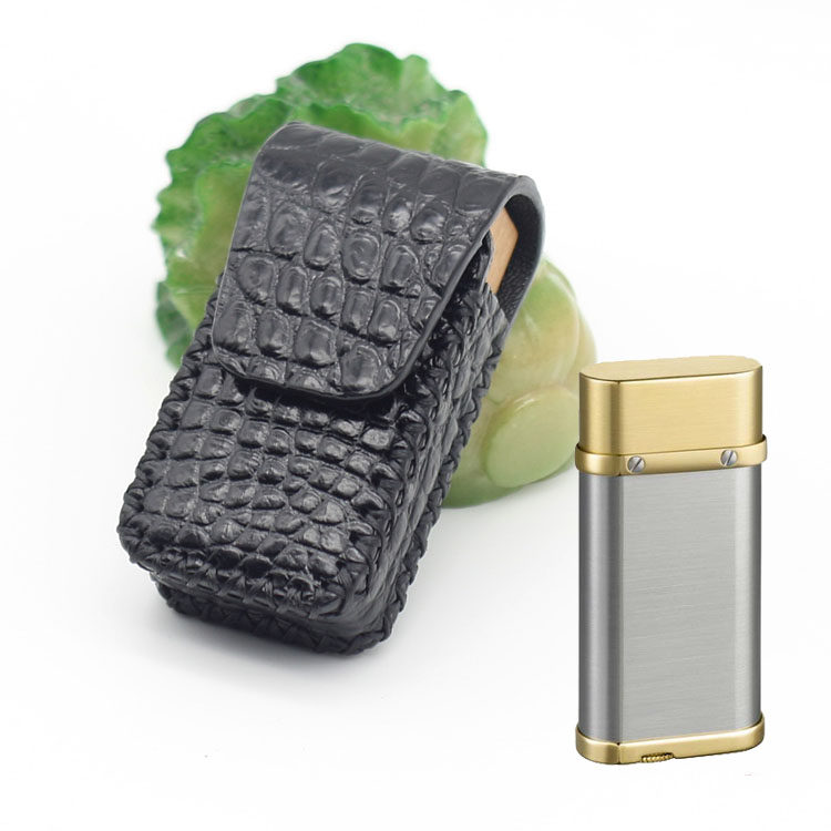 Crocodile leather handmade leather case suitable for Cartier lighters hanging waist anti-fall protective case size custom new product