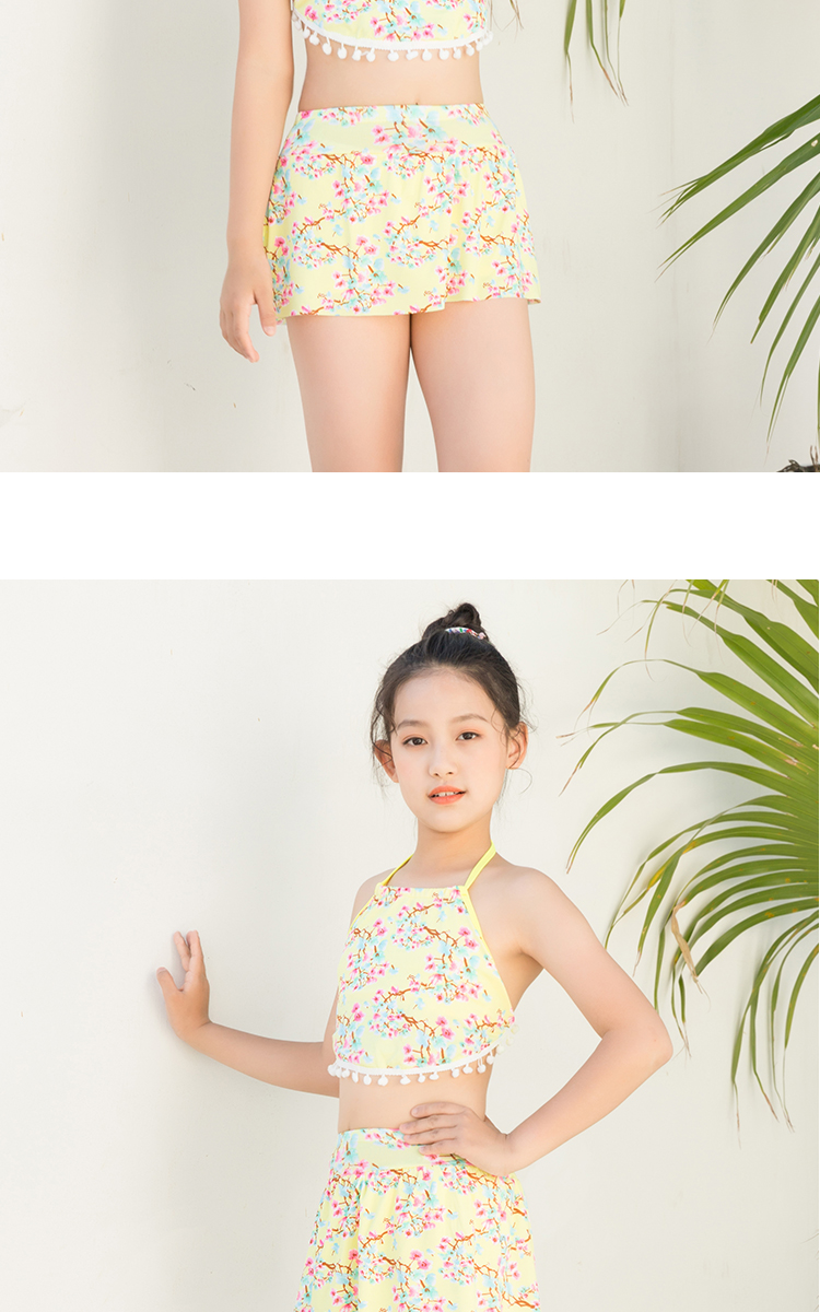 Thời trang trẻ em 5-9 tuổi Đồ bơi trẻ em lớn và bé gái chia bé gái dễ thương Trẻ em đi biển - Bộ đồ bơi của Kid đồ bơi bé gái tay dài