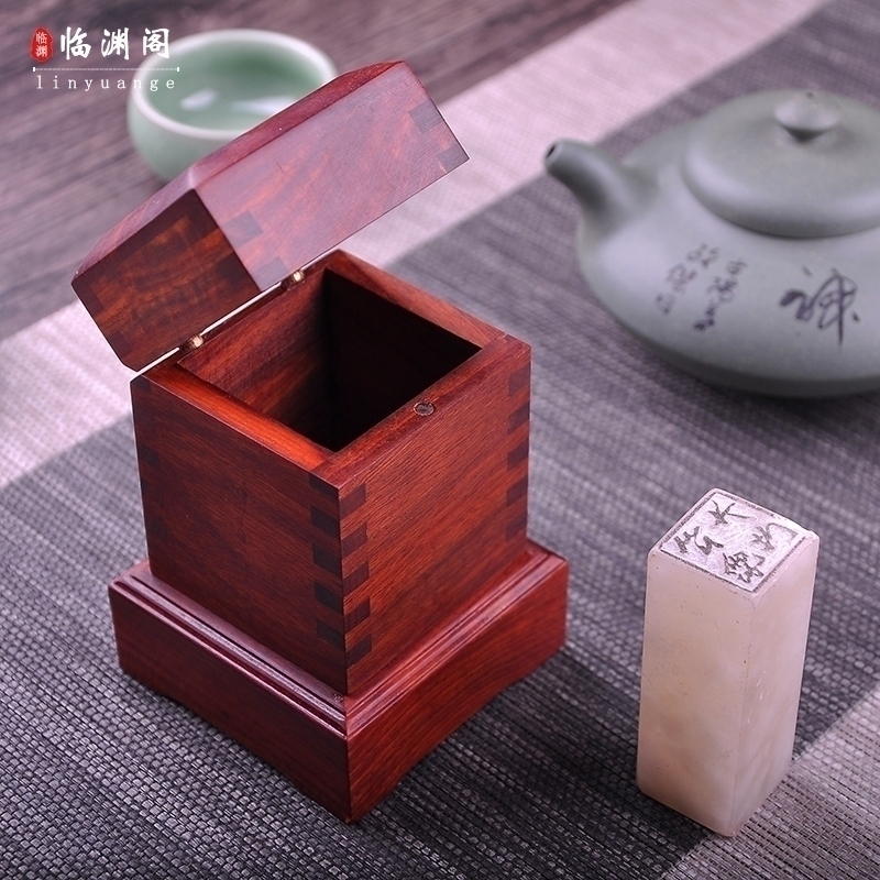 Red Wood Seal Case Wood Print Forensic Seal Collection Box Public-private Chapter Financial Chapter Boxes Calligraphy Seal Case Printed Clay Box
