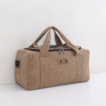 Retro super large capacity duffel bag portable travel bag male thick canvas moving travel bag female waiting luggage bag