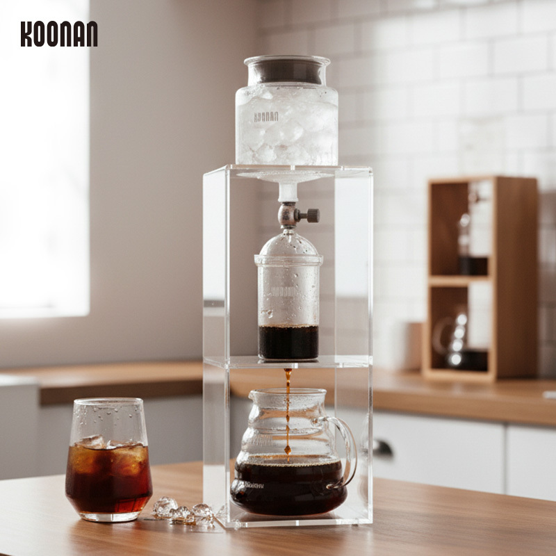 Ice Drip Coffee Pot, High Transparency Japanese-Style Cold Brew Pot, Commercial Tea Brewing Pot, Glass American-Style Ice Drip Pot, Ice Brewing Pot