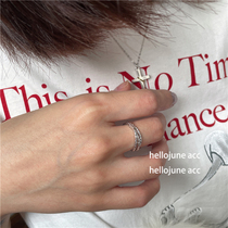 hellojune 925 silver thin line staggered ring