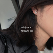 hellojune 925 silver handmade heart shaped earrings silver white handmade texture face love earrings