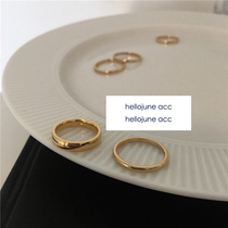 hellojune titanium steel smooth surface ring gold ring base with ring