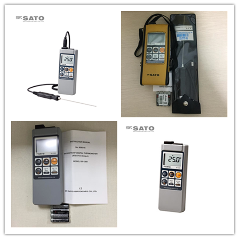 Original Japanese SAT Sato 8080-05 waterproof digital thermometer SK-1260 with SK-S100K probe