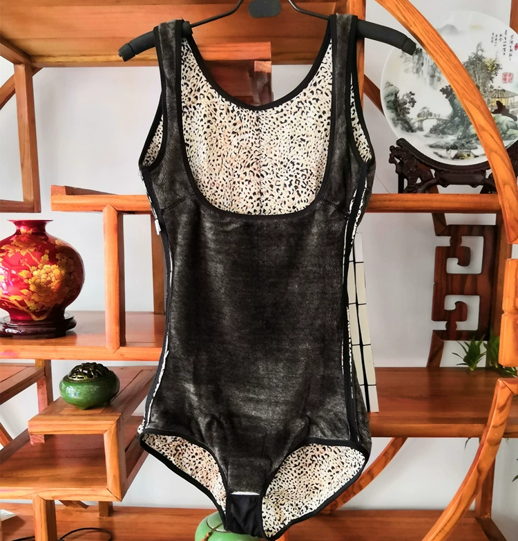 Mùa thu và mùa đông dày cộng với nhung Xiêm body định hình đồ lót ấm quần áo giảm béo gợi cảm họa tiết da báo sau sinh corset đồ lót nữ qua