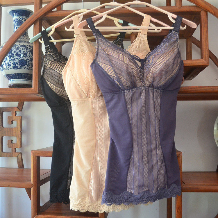 Broken Yard clear cabin Summer ultra-thin with chest cushion free of wearing bra long version of plastic body vest harness plastic body garment