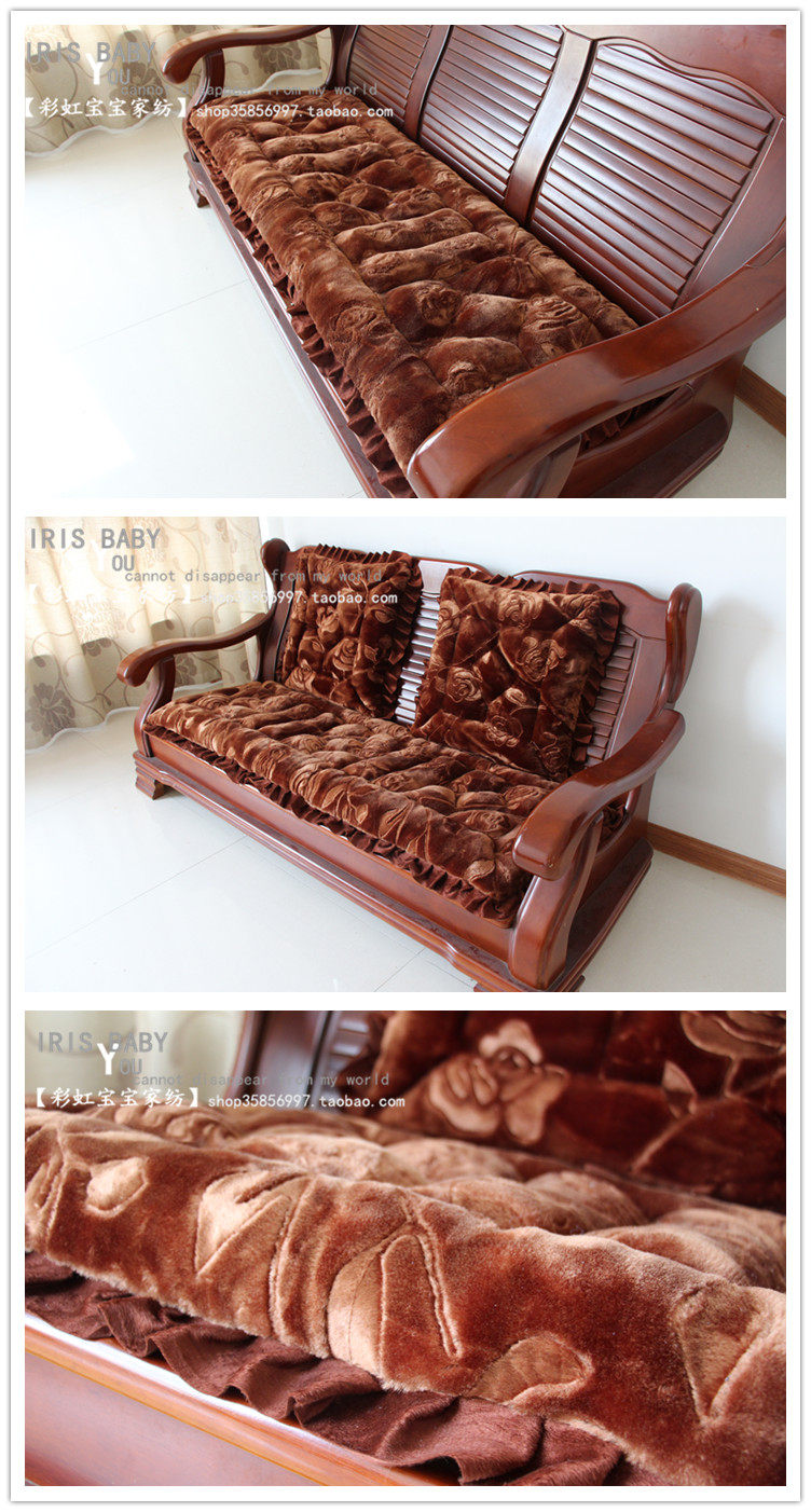 Sofa da cao cấp đệm sofa đệm dày sang trọng chống trượt gỗ rắn ghế dài đệm ba ghế đệm mùa đông đệm bàn ghế gỗ