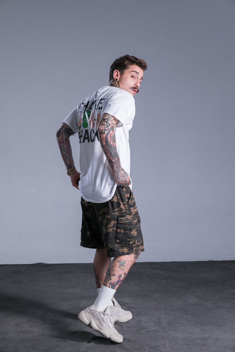 Mùa hè INS cùng một đoạn áo thun ngắn tay học sinh lỏng lẻo hip-hop Hàn Quốc ulzzang xúc xích nửa tay nam và nữ thủy triều áo thun thể thao nam