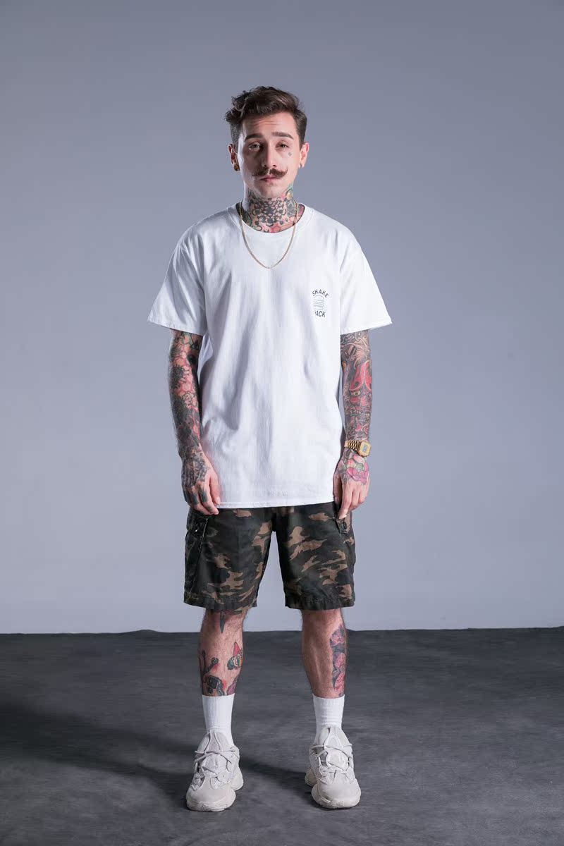 Mùa hè INS cùng một đoạn áo thun ngắn tay học sinh lỏng lẻo hip-hop Hàn Quốc ulzzang xúc xích nửa tay nam và nữ thủy triều áo thun thể thao nam