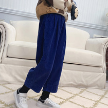 Girl corduroy pants 2021 autumn casual pants retro fashionable foreign trousers children wide leg pants