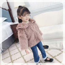 The girl fur jacket 2021 Winter new foreign style fox fur winter warm and thick childrens coat