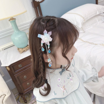 Ran Ran childrens hair accessories 2021 New Chinese style little girl tassel hairclip Pink Super fairy girl hair card