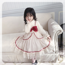 Girl dress autumn and winter 2021 New Western style Halloween dress bow children princess dress