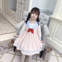 Halloween childrens clothing girl 2021 new long sleeve pink skirt Korean autumn foreign style childrens clothing