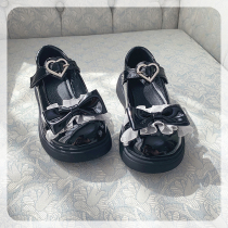 The girls leather shoes 2021 new foreign style Net red Lolita single shoes black bow childrens shoes