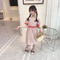 Girl floral dress 2021 new little girl Summer short sleeve seaside holiday fairy children dress sweet