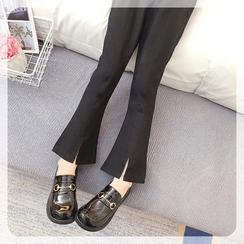 Girls horn pants spring dress new 2023 Han Edition fashion open black girl trousers pants spring and autumn