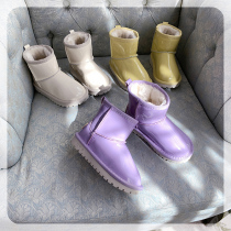 Girl snow boots plus velvet thickened 2021 new fur integrated winter waterproof non-slip childrens shoes