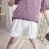 Girls Shorts Wear Summer Lace 2021 New Fashion Foreign Style Korean Baby Children Pants Lace White