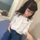 Áo sơ mi trắng trẻ em 2019 xuân hè mới cho bé gái Hàn Quốc chạm đáy áo cotton nữ bé bé áo dài tay - Áo sơ mi