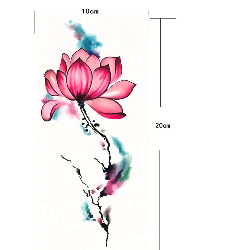 Sáng tạo Nhãn Dán Hình Xăm Nữ Không Thấm Nước Kéo Dài Mực Trung Quốc Mực Nghệ Thuật Sen Cơ Thể Sơn Sen Hình Xăm Thực Tế hình xăm dán hoa hồng