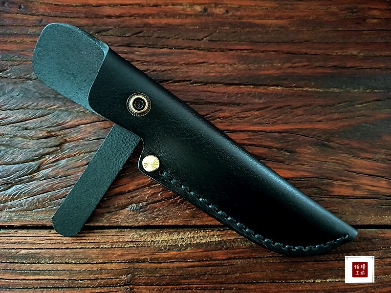 Ultra-thick black vegetable tanned leather first layer cowhide scabbard knife trousers tactical sheath fish knife kitchen knife custom-made