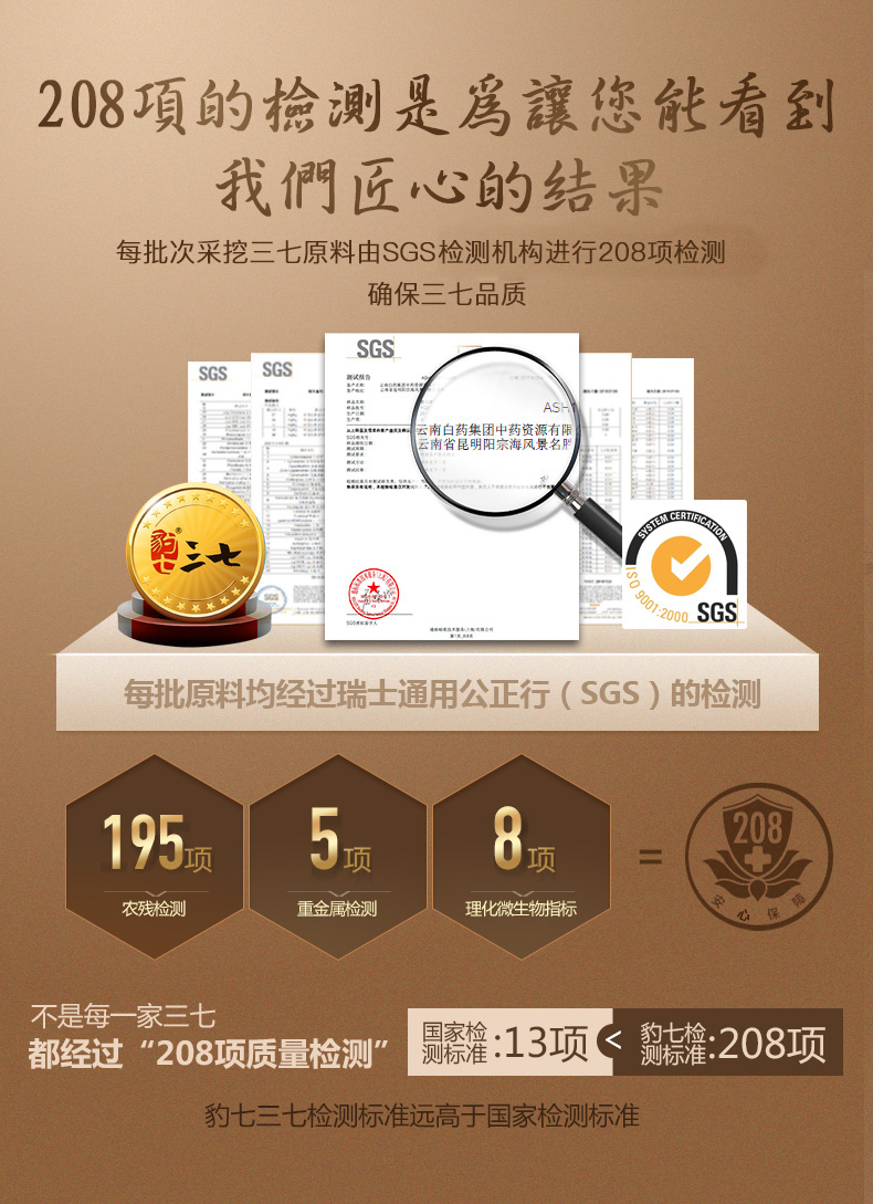 云南白药 文山三七超细粉 260g*2瓶 图13