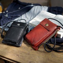 Handmade old leather female singles slope leather across small bags large screen mobile package package