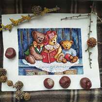 Dim65054 - Love reading the little bear a cross embroidery drawing the source file XSD cartoon