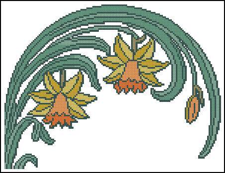 Table Cloth-Greet Spring Flowers C2816 Cross Embroidered drawing Drawing Source File XSD