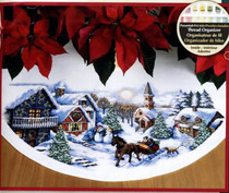 DIM-8830 Christmas Snow Night Table Flag Cross Stitch Picture Redraw Source File XSD