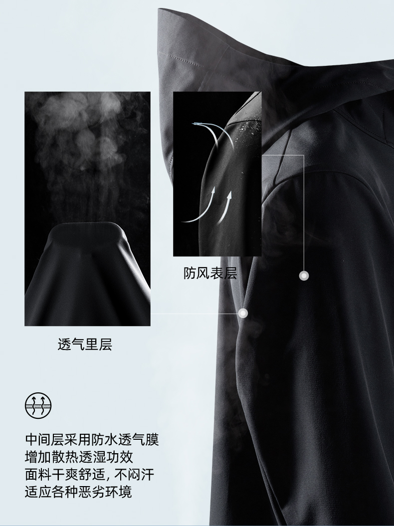 七匹狼 狼影1.0软壳茄克 杜邦特氟龙三防面料 图6