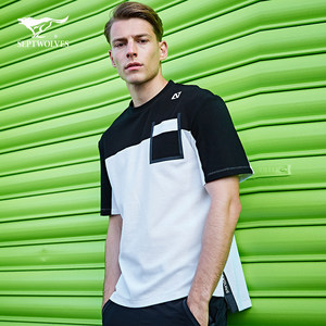 七匹狼短袖T恤男装夏季新品圆领短袖中青年运动T恤