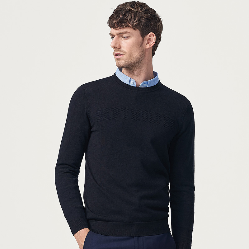 七匹狼 丝光羊毛混纺 男式圆领薄毛衫 针织衫 聚划算+天猫优惠券折后￥219包邮（￥279-60）4色可选