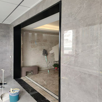 No fingerprint extremely narrow black titanium stainless steel door cover light luxury gun gray white minimalist door frame metal mouth cover