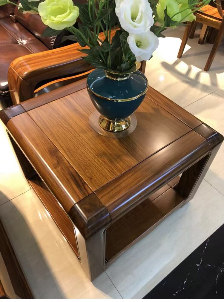 Gỗ rắn nguyên chất wujinmu bàn cà phê vuông hiện đại Trung Quốc dày và đơn giản nội thất phòng khách - Bàn trà bàn sofa gỗ sồi