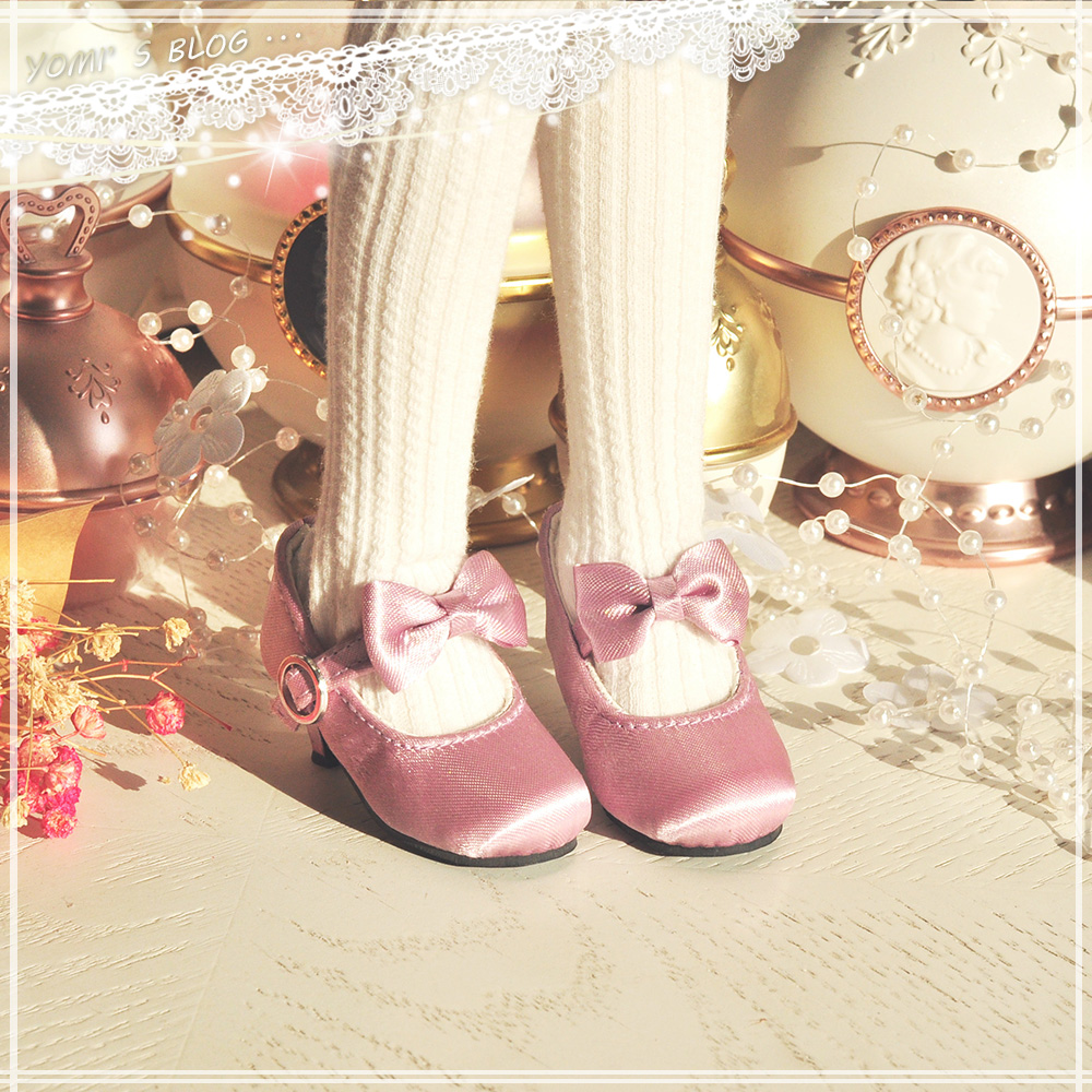 (Youmi BJD) 1 4 large 6 points mdd giant baby yosd retro bow tie silk doll shoes little high heel shoes