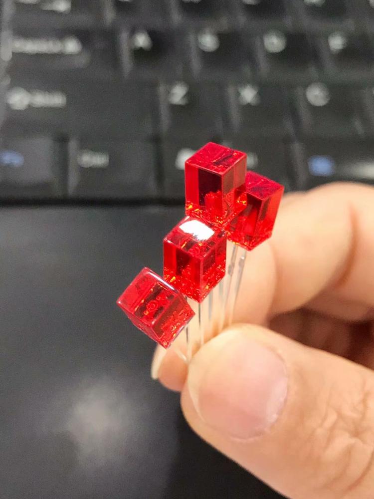 5*5*5 绿发绿 清透半透方形 LED直插发光管
