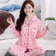 Bộ đồ ngủ nữ mùa xuân và mùa thu dài tay cotton phần mỏng Phiên bản Hàn Quốc của nữ sinh viên cotton tươi cộng với kích thước dịch vụ gia đình phù hợp với mùa hè đồ ngủ cute