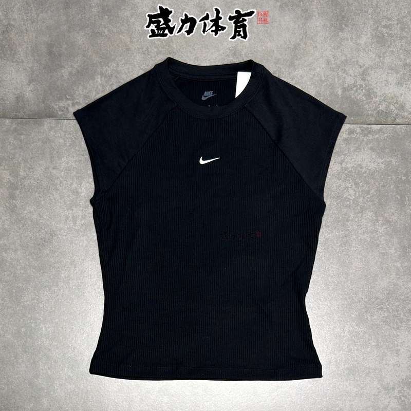 Nike Women's Vertical Striped Tight-Fitting Vest 2026 New Casual Short-Sleeved T-Shirt If0243-010/286