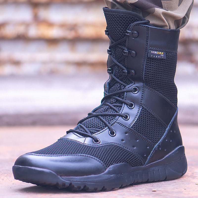 Summer CQB Ultralight Combat Training Boots Men's Breathable Special Soldiers High Cylinder Security Military Training Shoes 511 Screening Tactical Boots