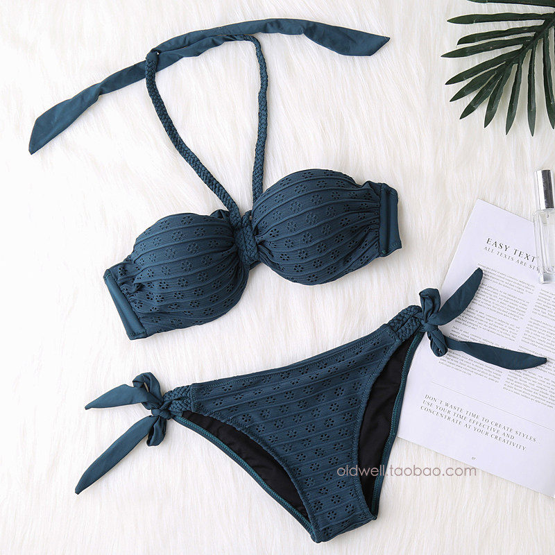 Poly Steel Entrusted Half Cup Size Chest Display Slim Woman Swimsuit Spa Woman Swimsuit Three-point Style Steel Ring Sexy Bikini