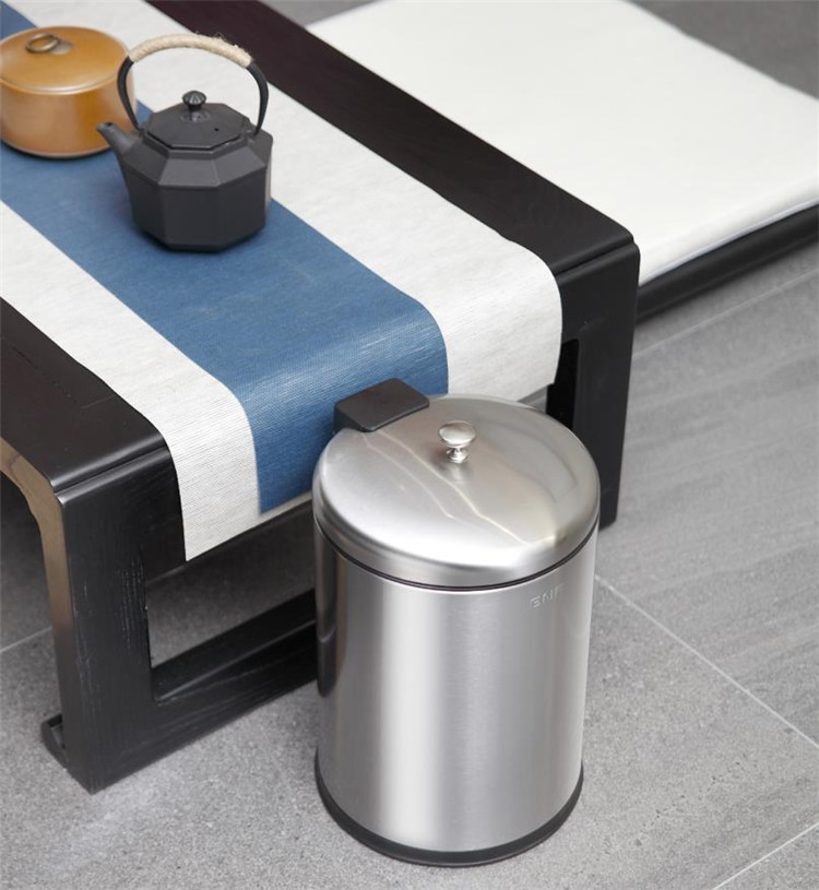 GNF tea scum tea water collection barrel partition slag mesh trash can round stainless steel garbage cans with cover discarded tea casks